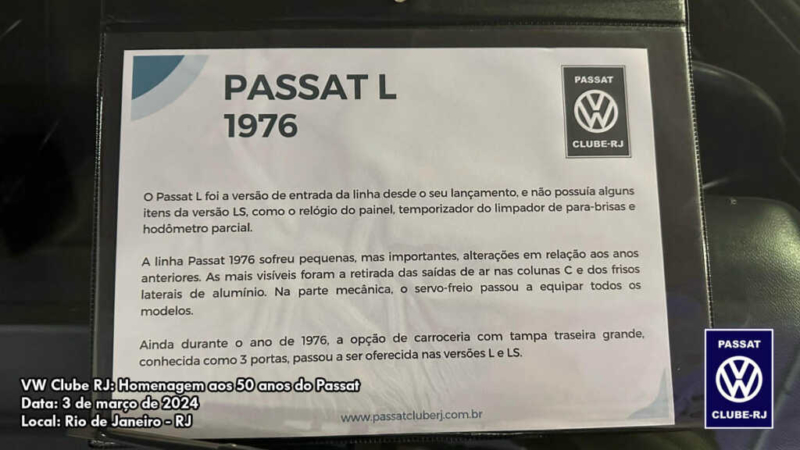 Homenagem aos 50 anos do Passat pelo VW Clube RJ 4