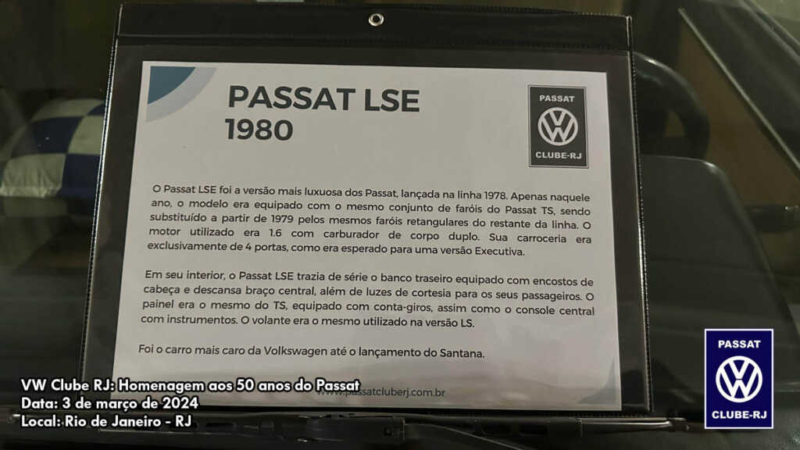 Homenagem aos 50 anos do Passat pelo VW Clube RJ 8